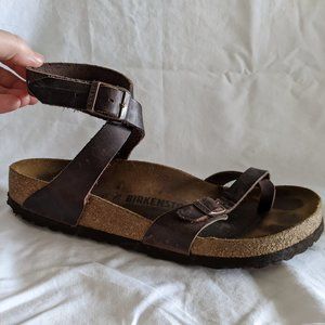 Birkenstock Yara Ankle Strap Sandals 40 / 9 / 9.5 Brown Leather